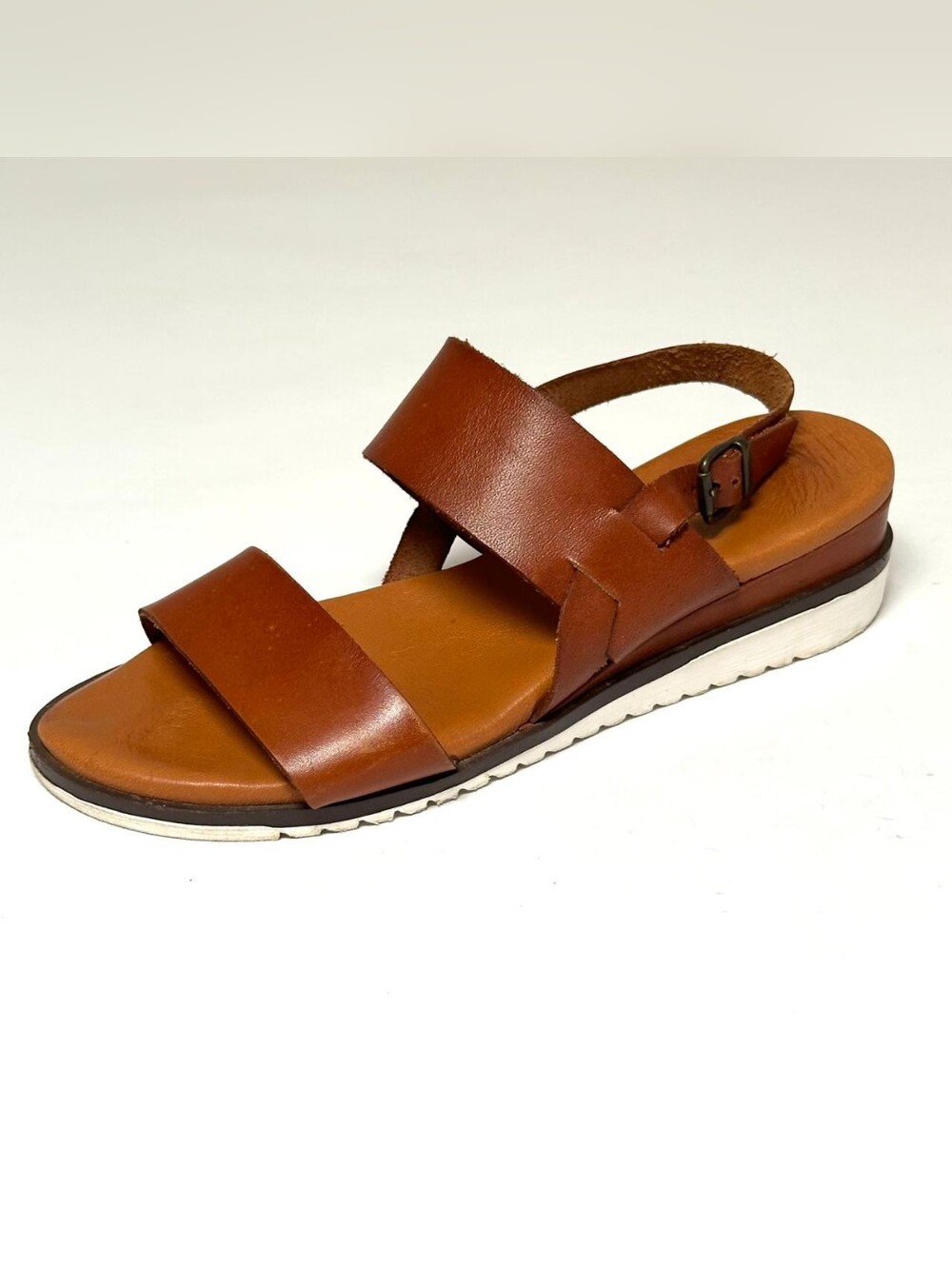 Bertuchi Spain Brown Leather Slingback Sandals Size 39 US 8/8.5 Wedge Platforms - Picture 13 of 16
